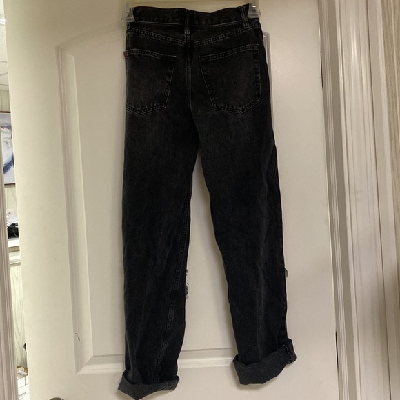 BDG/Urban Outfitters, Size:24, Black, High Rise Ripped Baggy Mom Jeans - Picture 2 of 4